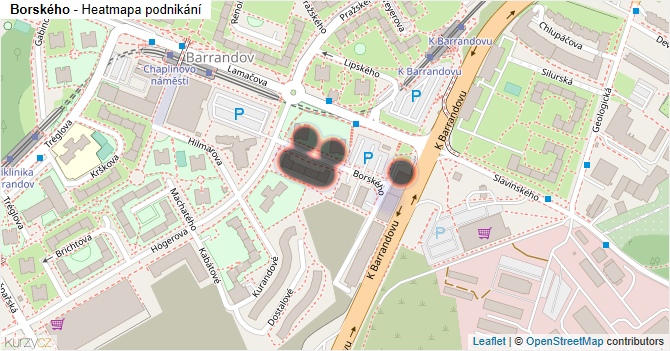Borského - mapa podnikání