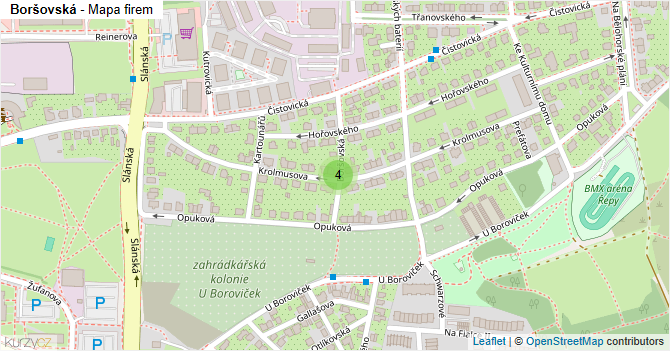 Boršovská - mapa firem