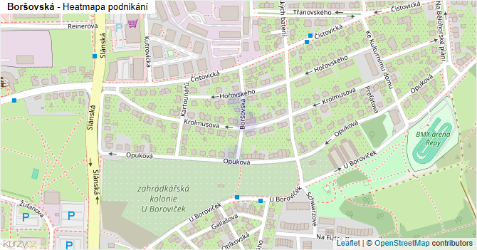 Boršovská - mapa podnikání