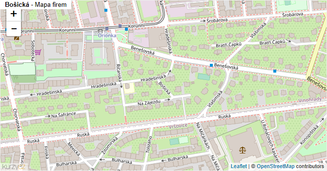 Bošická - mapa firem