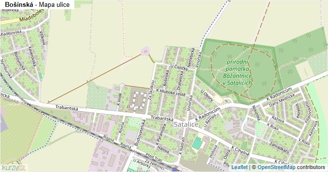 Bošínská - mapa ulice