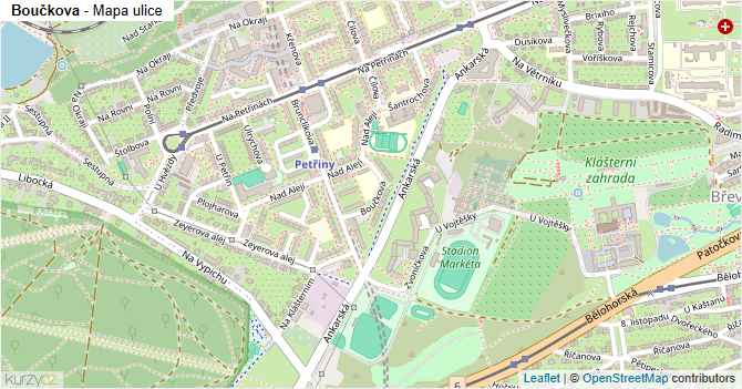 Boučkova - mapa ulice