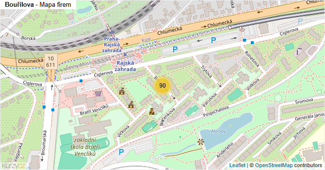Bouřilova - mapa firem