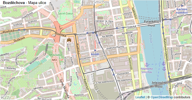 Bozděchova - mapa ulice