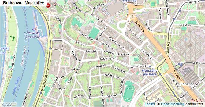 Brabcova - mapa ulice