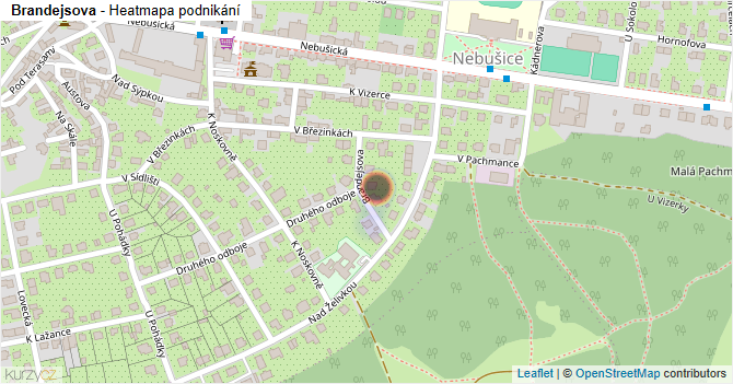 Brandejsova - mapa podnikání