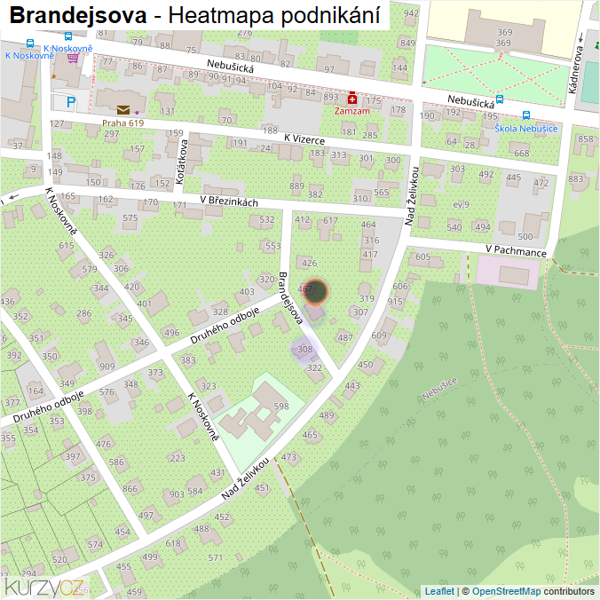 Mapa Brandejsova - Firmy v ulici.