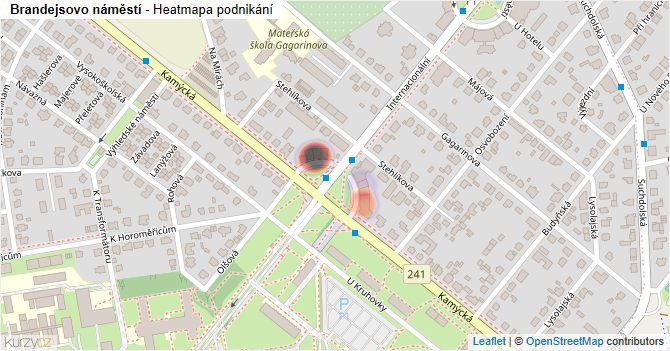 Brandejsovo náměstí - mapa podnikání