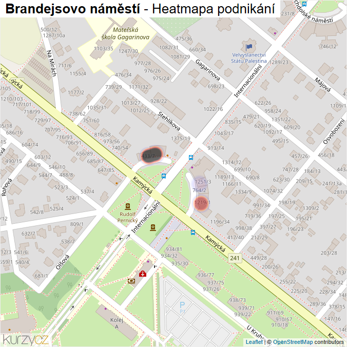 Mapa Brandejsovo náměstí - Firmy v ulici.