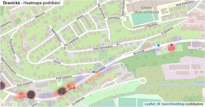 Branická - mapa podnikání