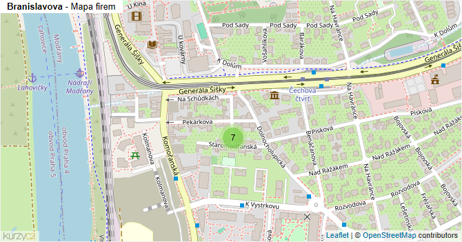 Branislavova - mapa firem
