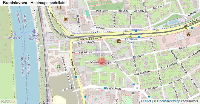 Branislavova - mapa podnikání
