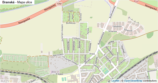 Branská - mapa ulice