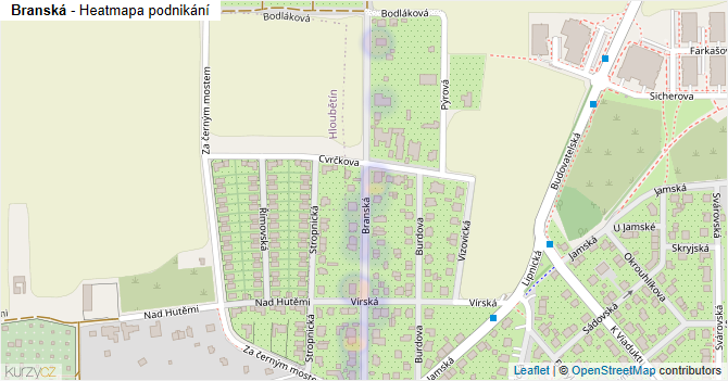 Branská - mapa podnikání