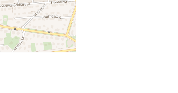 Bratří Čapků v obci Praha 2 - mapa ulice