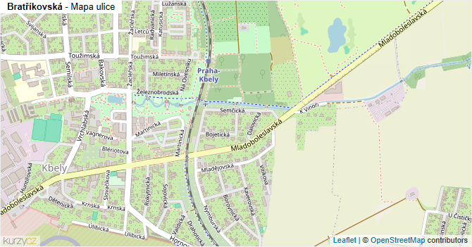 Bratříkovská - mapa ulice