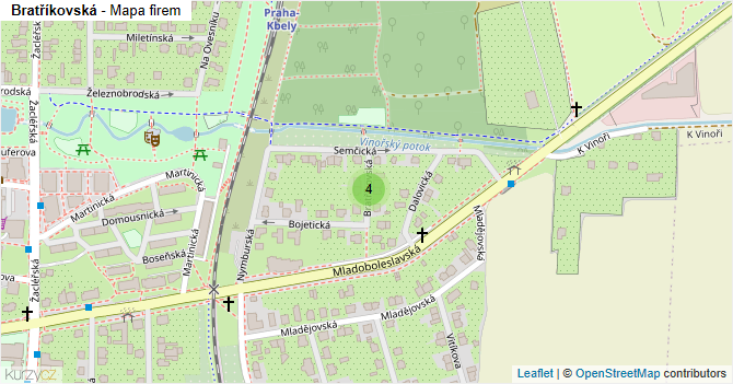 Bratříkovská - mapa firem