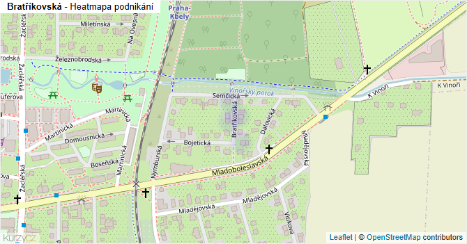 Bratříkovská - mapa podnikání