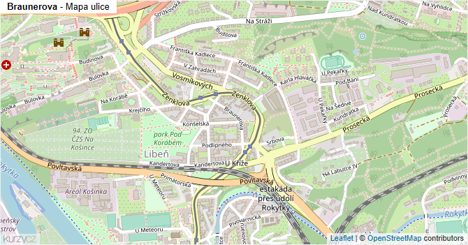 Braunerova - mapa ulice