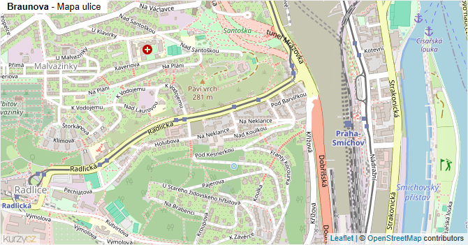 Braunova - mapa ulice