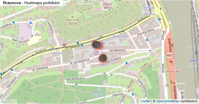Braunova - mapa podnikání