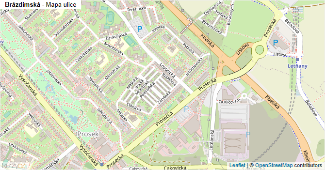 Brázdimská - mapa ulice