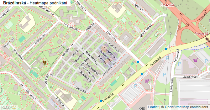 Brázdimská - mapa podnikání