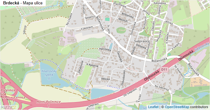 Brdecká - mapa ulice