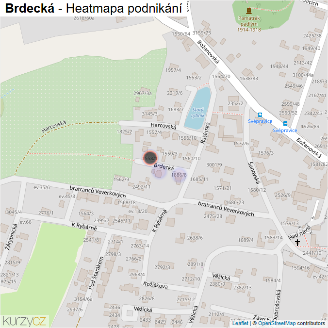 Mapa Brdecká - Firmy v ulici.