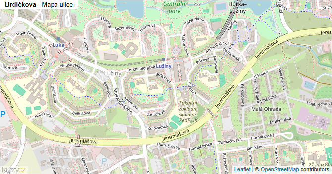 Brdičkova - mapa ulice