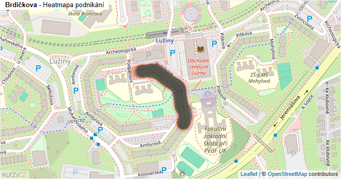 Brdičkova - mapa podnikání