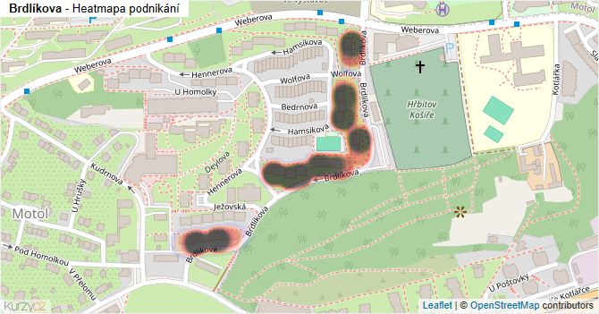 Brdlíkova - mapa podnikání