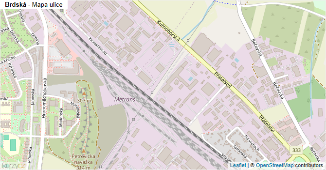 Brdská - mapa ulice