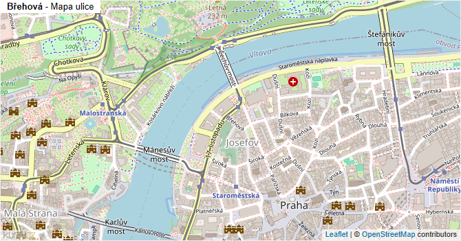 Břehová - mapa ulice