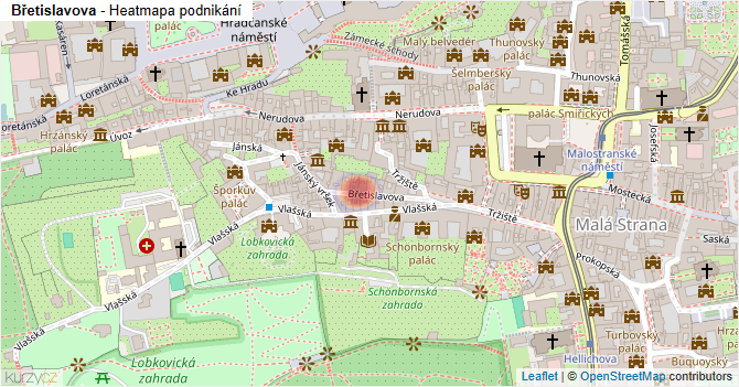 Břetislavova - mapa podnikání