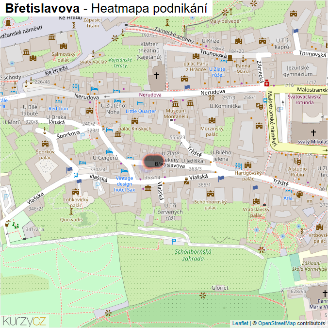 Mapa Břetislavova - Firmy v ulici.