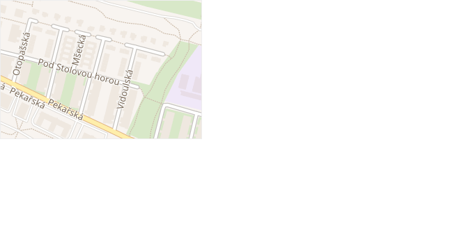 Břežánecká v obci Praha - mapa ulice
