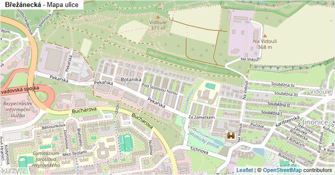Břežánecká - mapa ulice