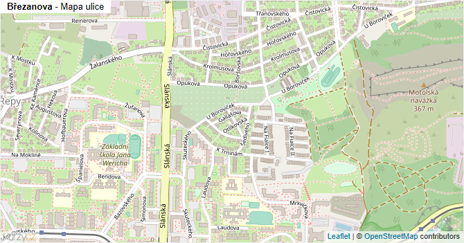 Březanova - mapa ulice