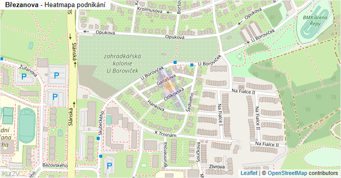 Březanova - mapa podnikání