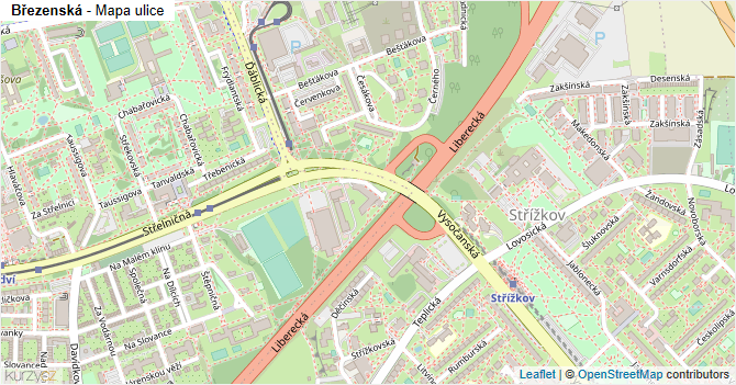 Březenská - mapa ulice