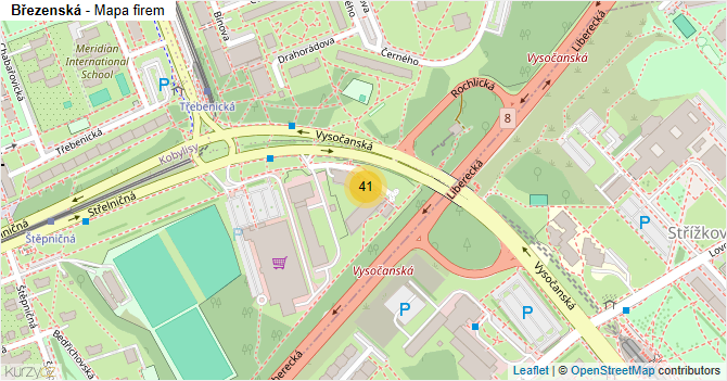 Březenská - mapa firem