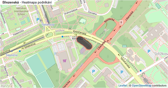 Březenská - mapa podnikání