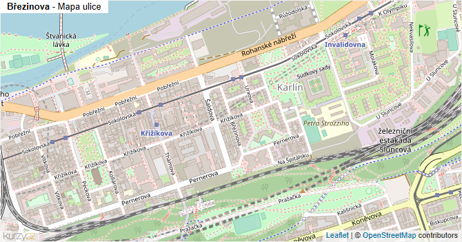 Březinova - mapa ulice