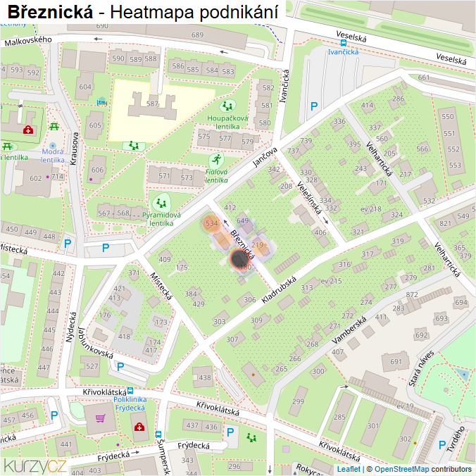 Mapa Březnická - Firmy v ulici.