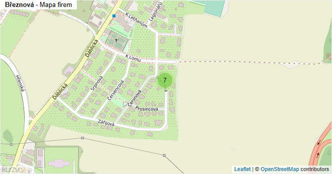 Březnová - mapa firem