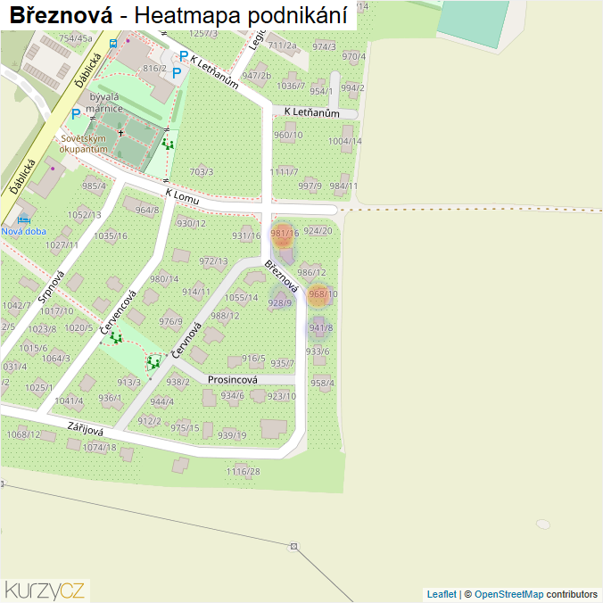 Mapa Březnová - Firmy v ulici.
