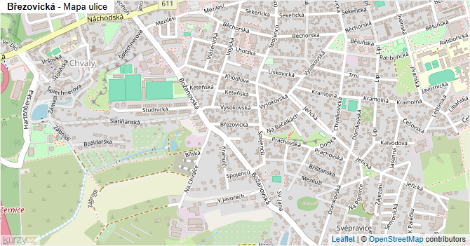 Březovická - mapa ulice