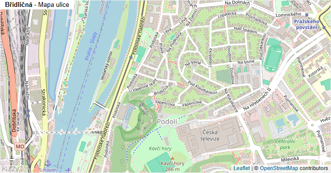 Břidličná - mapa ulice