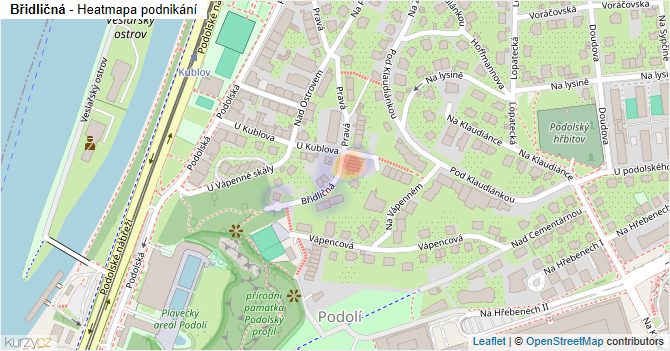 Břidličná - mapa podnikání